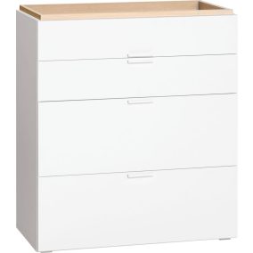 Raktáron-VOX 4You 4 fiókos komód - Fehér