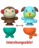 Skip Hop Zoo Mix & Match Flippers fürdőjáték majom és kutya
