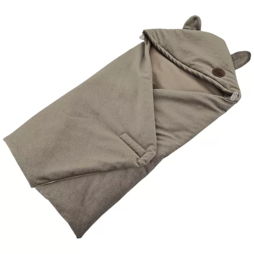 EKO Pamut autósülés lábzsák bársony Dark Beige 110x100cm