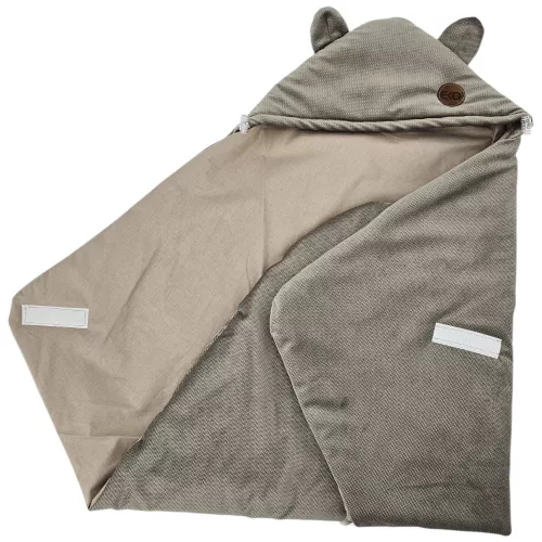 EKO Pamut autósülés lábzsák bársony Dark Beige 110x100cm