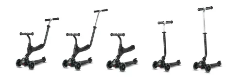 QPLAY Roller Sema Pro Black, 5 az 1-ben, LED kerekekkel, 1-6 éves korig