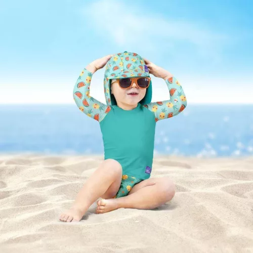 Gyermek UV szűrős fürdő sapka, UV 40+, méret L/XL, Tropical