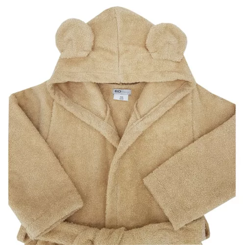 EKO Köntös pamutból kapucnival és fülekkel Beige méret S 92-98