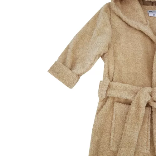 EKO Köntös pamutból kapucnival és fülekkel Beige méret S 92-98