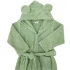 EKO Köntös pamutból kapucnival és fülekkel Olive green méret L 92-98
