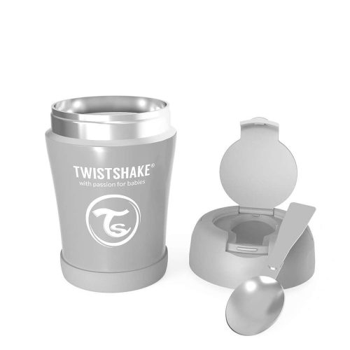 Twistshake fém hőtartó ételtároló 350ml- Szürke