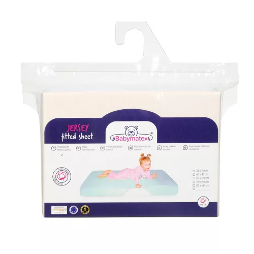 BABYMATEX Jersey gumis lepedő 60x120cm ekrü, elefántcsont