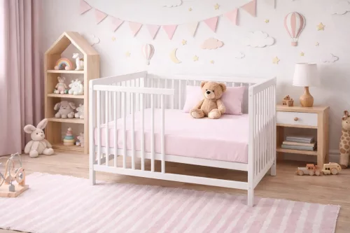 BABYMATEX Jersey gumis lepedő 60x120cm órózsaszín, púder