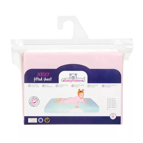 BABYMATEX Jersey gumis lepedő 60x120cm órózsaszín, púder