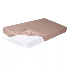 BABYMATEX Jersey gumis lepedő 60x120cm világosbarna, dió