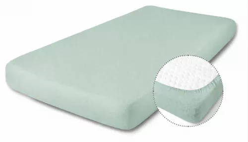 BABYMATEX Jersey gumis lepedő 60x120cm zsályazöld