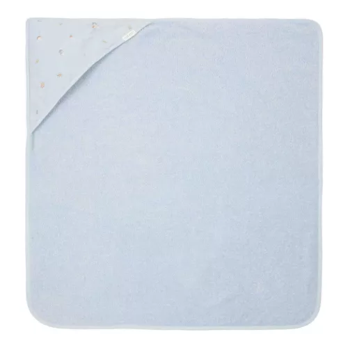 Little Dutch hímzett kapucnis fürdőlepedő 100x100 cm Blue