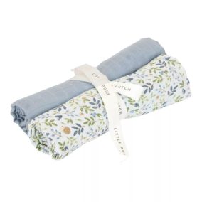   Little Dutch muszlin textilpelenka 70x70 cm 2 db Forest Adventure & Denim Blue
