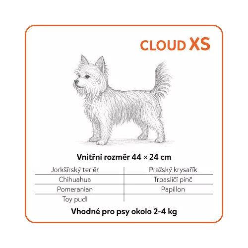 EXPLORER DOG Ortopédiai fekhely Cloud XS 60x40 Dusty Pink