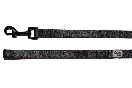 EXPLORER DOG Póráz Fekete topográfia S - 120x1,5 cm