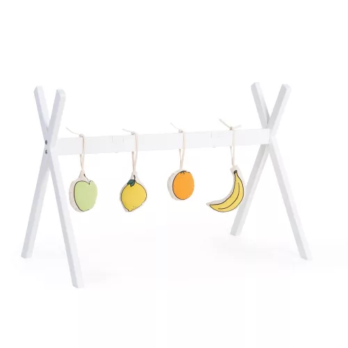 Childhome Tipi Mózeskosár Állvány + Babatornázó - Fa - Fehér