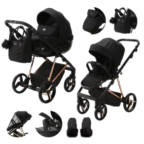   ADAMEX Kočík kombinovaný Quantum Special Edition Black/Rosegold