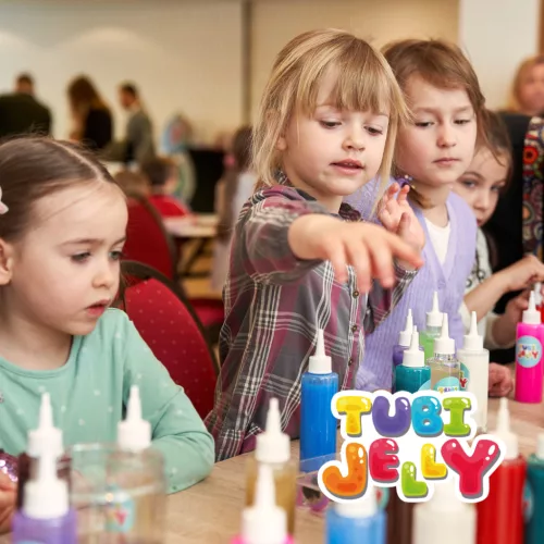 Tubi Jelly készlet 6 színnel és mini akváriummal – Dinoszauruszok