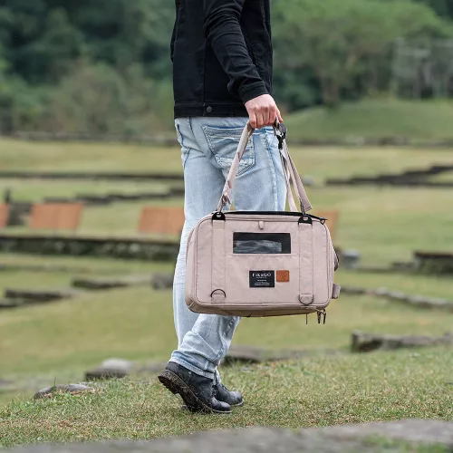 FIKAGO Utazó hordozó kutyáknak és macskáknak Truffle Plus Sandy Beige