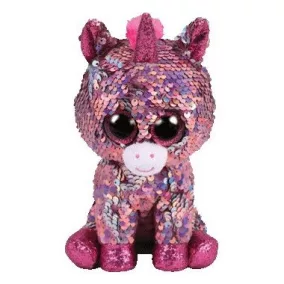   Teeny Tys Boos Flippables plüss figura 15 cm - Sparkle, flitteres pink unikornis