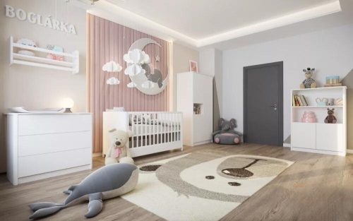 Todi Elegant babaszoba szett,140-es babaágy, pelenkázó komód,  nagyszekrény