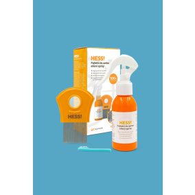   HESS! Fejtetű és serke elleni spray acél fésűvel és kefével