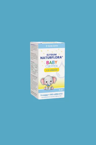 Elysium Naturflora Baby cseppek étrend-kiegészítő szuszpenzió 100 millió CFU Lactobacillus reuteri (UBLRu-87) spórával és D-vitaminnal - 5 ml