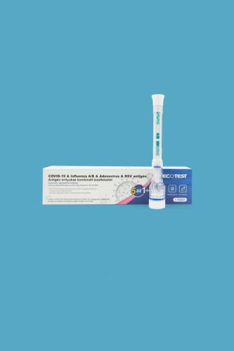 Ecotest 5 az 1-ben automata influenza A+B, COVID-19, ADV és RSV tollteszt