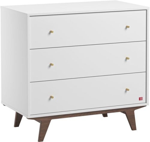 VOX Mid II babaszoba bútor szett, babaágy 140-es, pelekázó komód, szekrény  - fehér