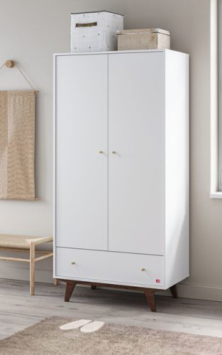 VOX Mid II babaszoba bútor szett, babaágy 140-es, pelekázó komód, szekrény  - fehér