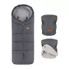 PETITE&MARS Téli szett Jibot 3in1 bundazsák + kézmelegítő kesztyű babakocsira Jasie Charcoal Grey