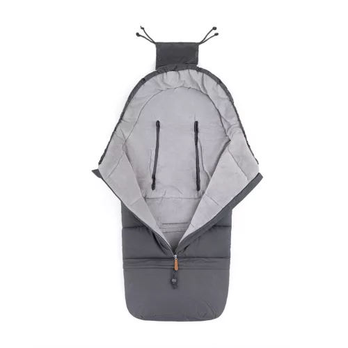 PETITE&MARS Téli szett Jibot 3in1 bundazsák + kézmelegítő kesztyű babakocsira Jasie Charcoal Grey