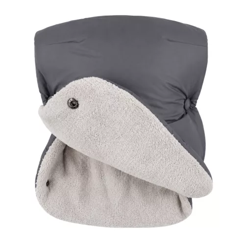 PETITE&MARS Téli szett Jibot 3in1 bundazsák + kézmelegítő kesztyű babakocsira Jasie Charcoal Grey