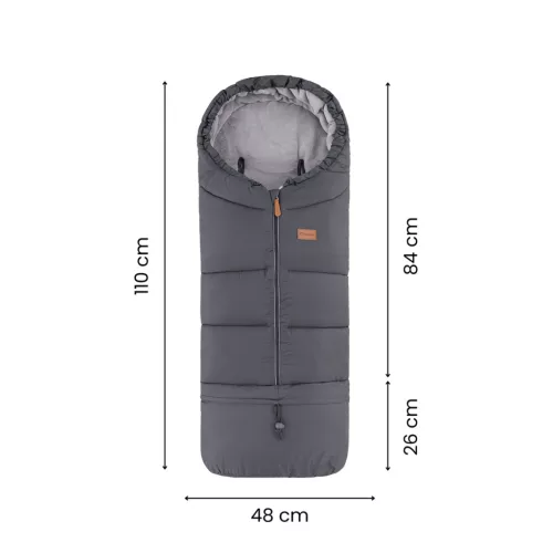 PETITE&MARS Téli szett Jibot 3in1 bundazsák + kézmelegítő kesztyű babakocsira Jasie Charcoal Grey