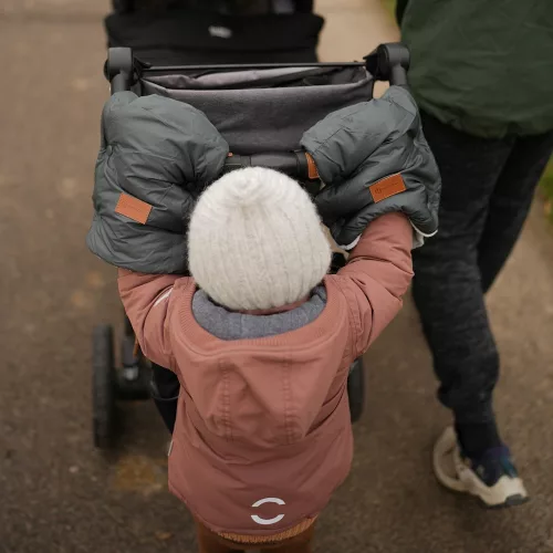 PETITE&MARS Téli szett Jibot 3in1 bundazsák + kézmelegítő kesztyű babakocsira Jasie Ink Black