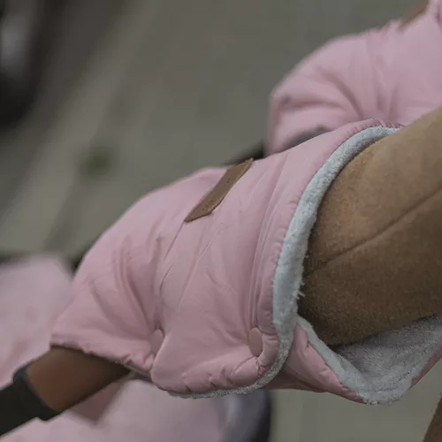 PETITE&MARS Téli szett Jibot 3in1 bundazsák + kézmelegítő kesztyű babakocsira Jasie Dusty Pink