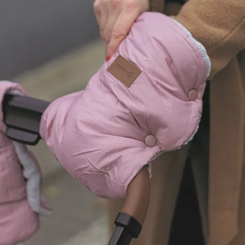 PETITE&MARS Téli szett Jibot 3in1 bundazsák + kézmelegítő kesztyű babakocsira Jasie Dusty Pink