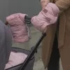 PETITE&MARS Téli szett Jibot 3in1 bundazsák + kézmelegítő kesztyű babakocsira Jasie Dusty Pink