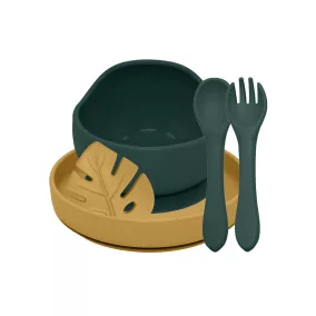   PETITE&MARS Szilikon étkészlet TAKE&MATCH 4 db Misty Green - Intense Ochre 6hó+