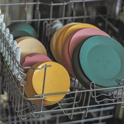 PETITE&MARS Szilikon étkészlet TAKE&MATCH 4 db Misty Green - Intense Ochre 6hó+