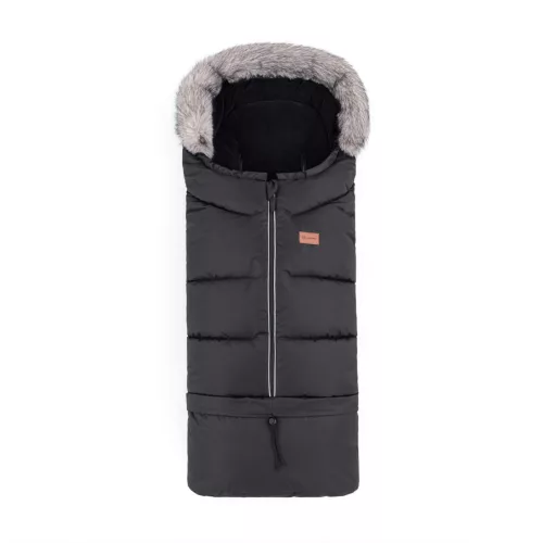 PETITE&MARS Téli szett Arctic 4in1 bundazsák + kézmelegítő kesztyű babakocsira Furry Forever Black