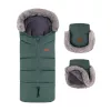 PETITE&MARS Téli szett Arctic 4in1 bundazsák + kézmelegítő kesztyű babakocsira Furry Veritable Khaki