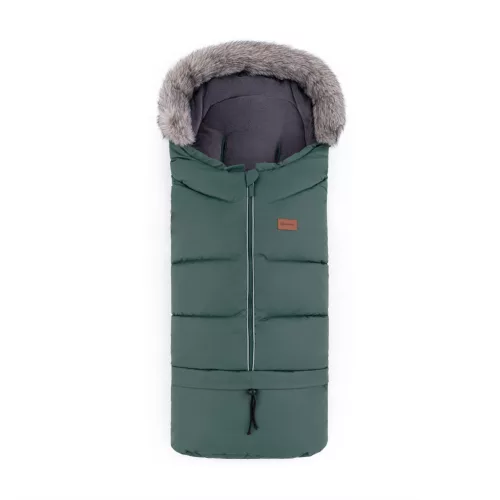 PETITE&MARS Téli szett Arctic 4in1 bundazsák + kézmelegítő kesztyű babakocsira Furry Veritable Khaki