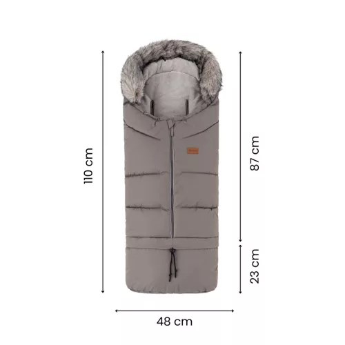 PETITE&MARS Téli szett Arctic 4in1 bundazsák + kézmelegítő kesztyű babakocsira Furry Veritable Khaki