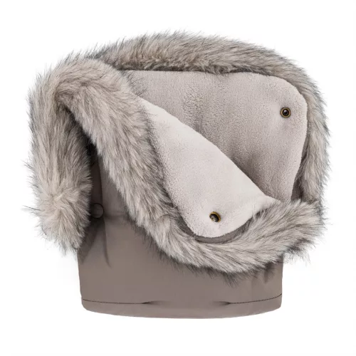 PETITE&MARS Téli szett Arctic 4in1 bundazsák + kézmelegítő kesztyű babakocsira Furry Mocha Mousse