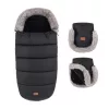 PETITE&MARS Téli szett Comfy 4in1 bundazsák + kézmelegítő kesztyű babakocsira Furry Forever Black
