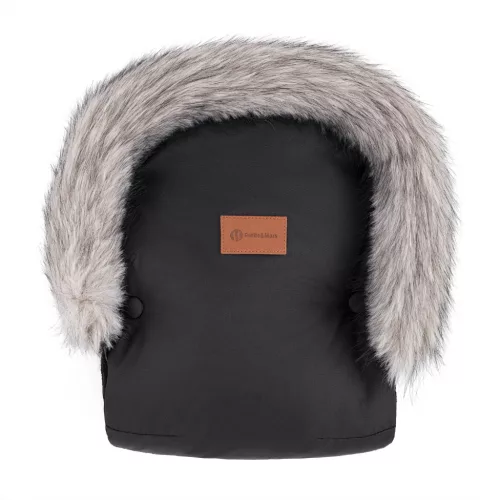 PETITE&MARS Téli szett Comfy 4in1 bundazsák + kézmelegítő kesztyű babakocsira Furry Forever Black