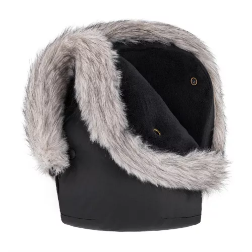 PETITE&MARS Téli szett Comfy 4in1 bundazsák + kézmelegítő kesztyű babakocsira Furry Forever Black