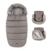 PETITE&MARS Téli szett Comfy 4in1 bundazsák + kézmelegítő kesztyű babakocsira Furry Mocha Mousse