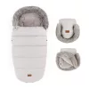 PETITE&MARS Téli szett Comfy 4in1 bundazsák + kézmelegítő kesztyű babakocsira Furry Champagne Shower